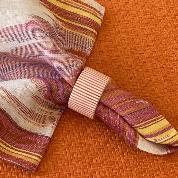 Load image into Gallery viewer, Bodrum Linens Pinstripe - Napkin Rings - Set of 4