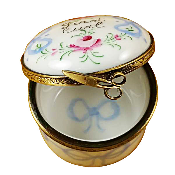 Load image into Gallery viewer, Rochard "Blue First Curl" Limoges Box