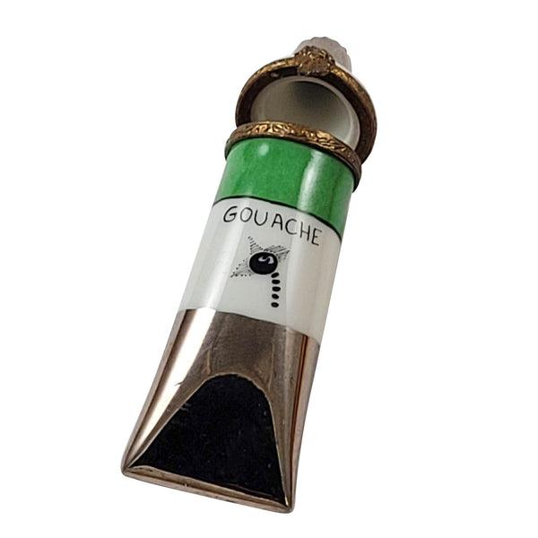 Load image into Gallery viewer, Green Paint Tube with Brush Limoges Box