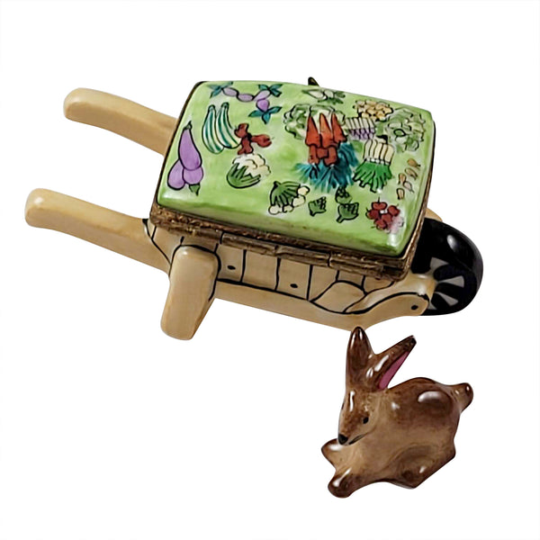Load image into Gallery viewer, Floral Wheelbarrow with Bunny Limoges Box