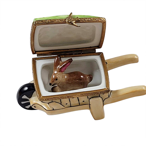 Load image into Gallery viewer, Floral Wheelbarrow with Bunny Limoges Box