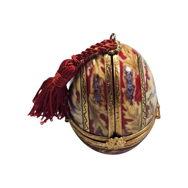 Load image into Gallery viewer, Egg with Dangling Faberge Style Egg Limoges Box