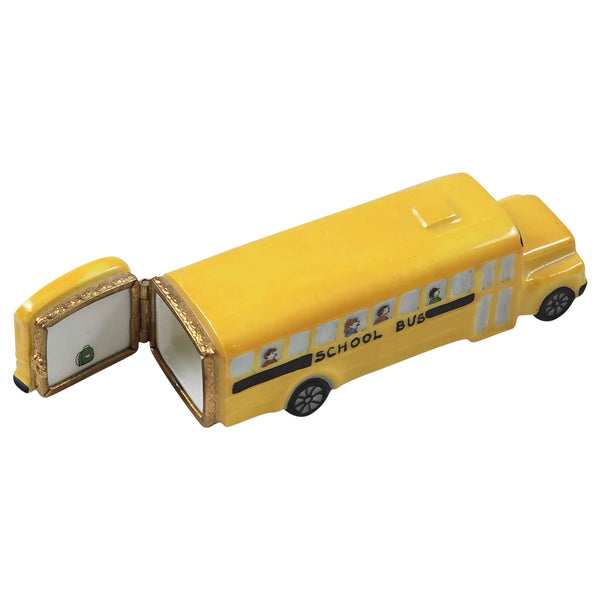 Load image into Gallery viewer, Yellow School Bus Limoges Box