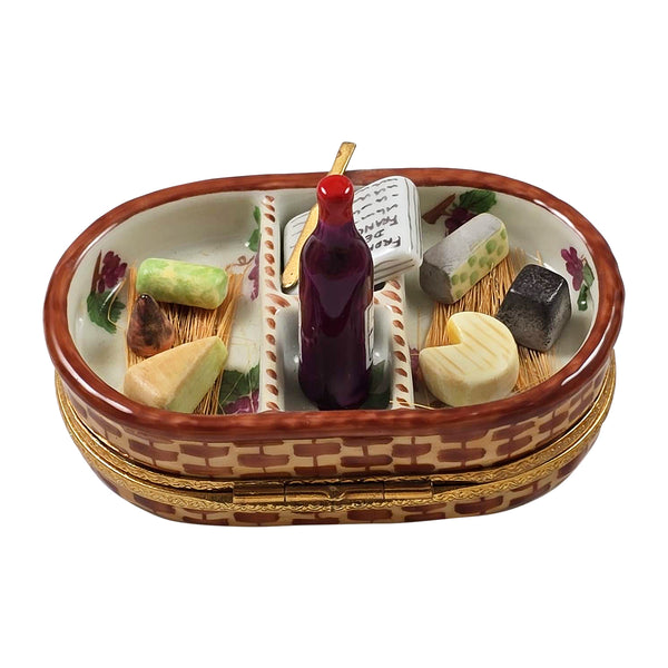 Load image into Gallery viewer, Cheese Basket with Wine Limoges Box