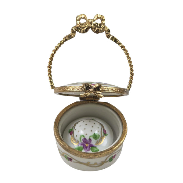 Load image into Gallery viewer, Hat Box with Flowers Limoges Box