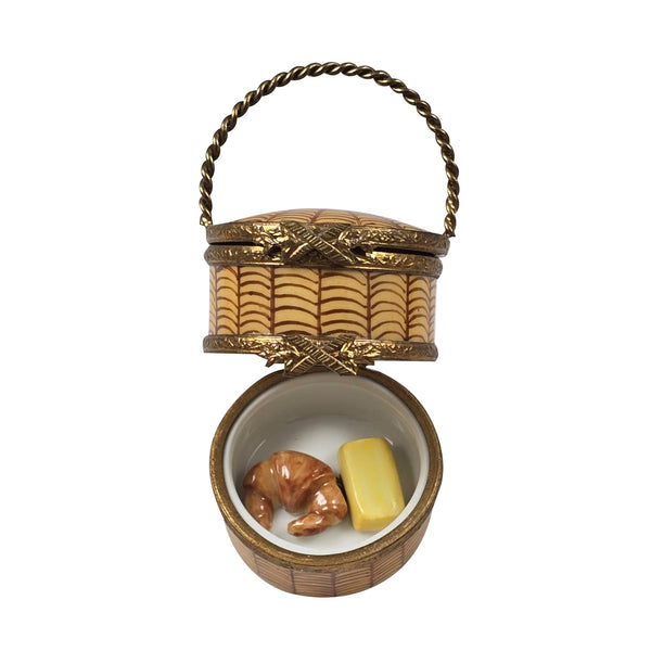 Load image into Gallery viewer, Double Hinged Picnic Basket Limoges Box