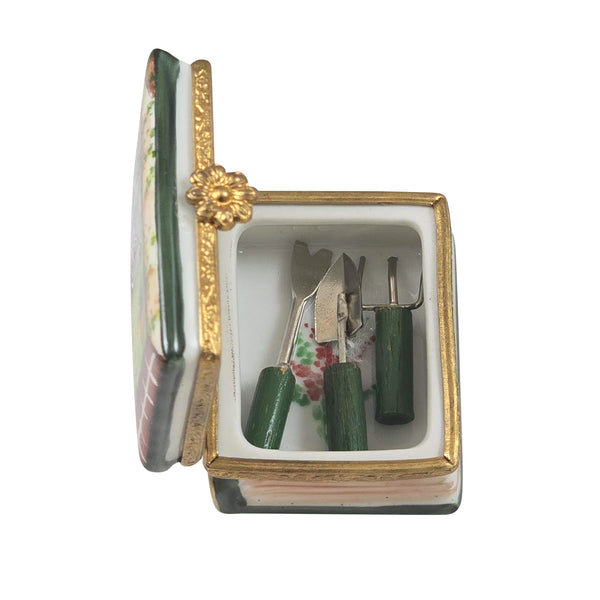 Load image into Gallery viewer, Book Of Gardening with Tools Limoges Box