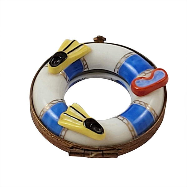 Load image into Gallery viewer, Life Buoy with Flippers and Mask Limoges Box