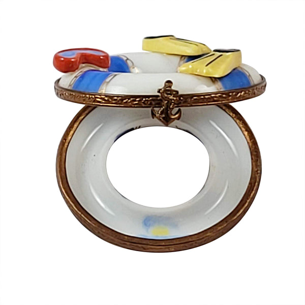 Load image into Gallery viewer, Life Buoy with Flippers and Mask Limoges Box