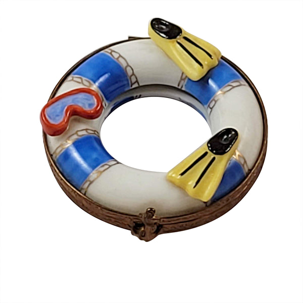Load image into Gallery viewer, Life Buoy with Flippers and Mask Limoges Box