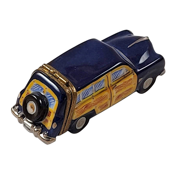 Load image into Gallery viewer, Blue Woody Wagon Limoges Box