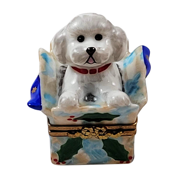 Load image into Gallery viewer, Rochard &quot;Bichon in Present&quot; Limoges Box
