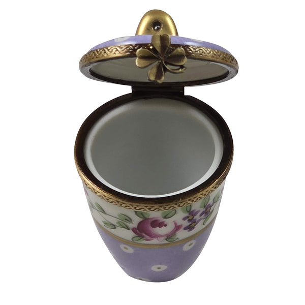 Load image into Gallery viewer, Rochard "Light Purple Gold Dots Jar/Low Lid" Limoges Box