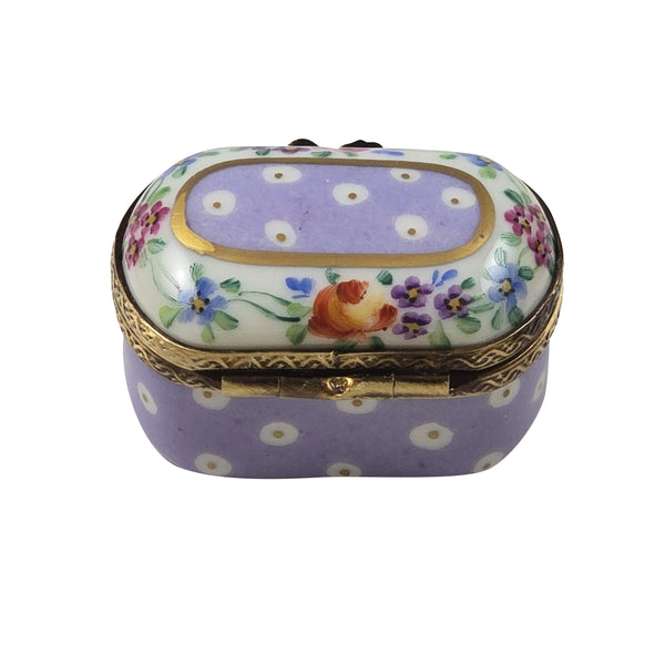 Load image into Gallery viewer, Rochard "Light Purple Gold Dots Small Oval" Limoges Box