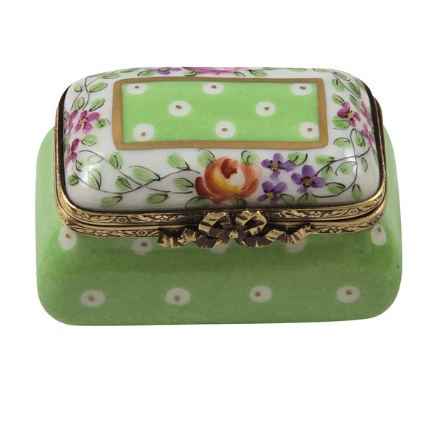 Load image into Gallery viewer, Rochard "Light Green Gold Dot Rectangular" Limoges Box