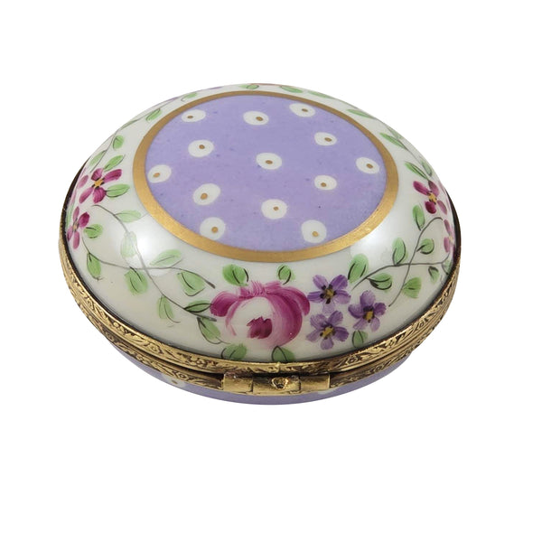Load image into Gallery viewer, Rochard "Light Purple Gold Dot Round" Limoges Box