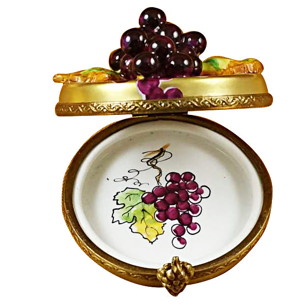 Load image into Gallery viewer, Rochard "Grapes on Gold Round" Limoges Box