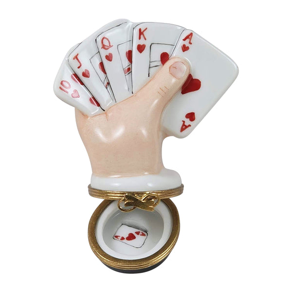 Load image into Gallery viewer, Rochard "Cards in Hand - Royal Straight Flush" Limoges Box