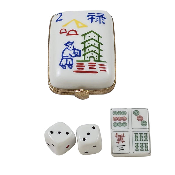 Load image into Gallery viewer, Rochard "Mah Jongg Tile with Removable Dice" Limoges Box