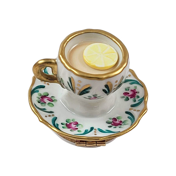 Load image into Gallery viewer, Rochard "Cup Of Tea with Lemon & Removable Sugar" Limoges Box