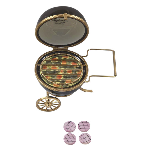 Load image into Gallery viewer, Rochard "Bar-B-Que Grill with Removable Hamburger Patties" Limoges Box