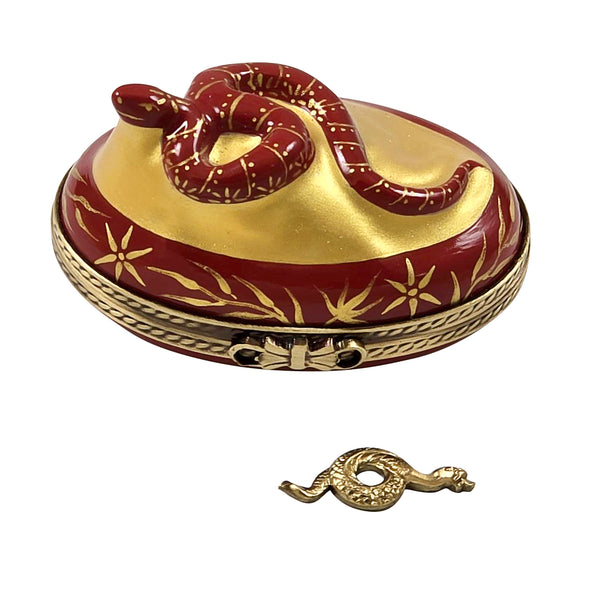 Load image into Gallery viewer, Rochard "2025 Year Of The Snake with Removable Brass Snake" Limoges Box