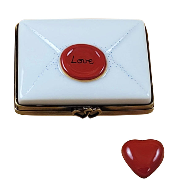 Load image into Gallery viewer, Rochard "Sealed Envelope with Love and Removable Heart" Limoges Box