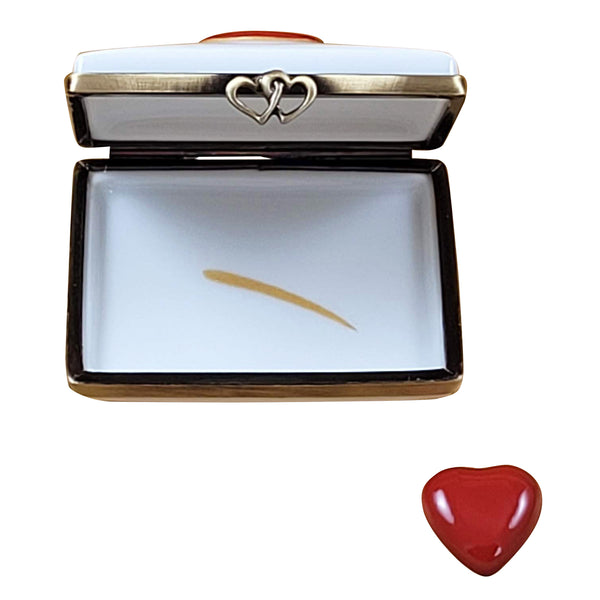 Load image into Gallery viewer, Rochard "Sealed Envelope with Love and Removable Heart" Limoges Box