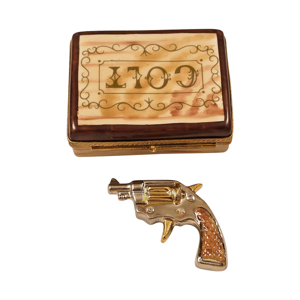 Load image into Gallery viewer, Rochard "Revolver with Sheriff Star" Limoges Box