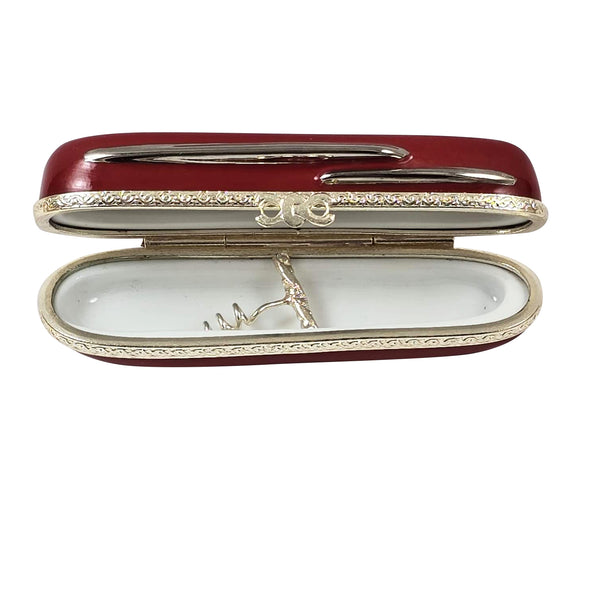 Load image into Gallery viewer, Rochard "Swiss Army Knife with Removable Cork Screw" Limoges Box