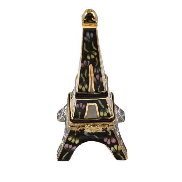 Load image into Gallery viewer, Rochard "Eiffel Tower Black with Flowers" Limoges Box