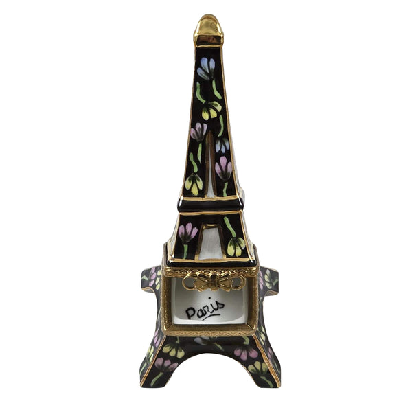 Load image into Gallery viewer, Rochard "Eiffel Tower Black with Flowers" Limoges Box