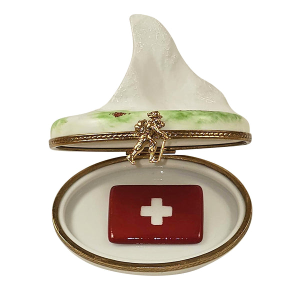 Load image into Gallery viewer, Rochard "Matterhorn with Removable Swiss Flag" Limoges Box