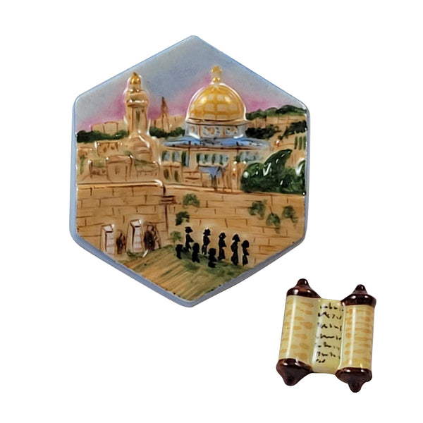 Load image into Gallery viewer, Rochard "Jerusalem Wailing Wall with Removable Torah" Limoges Box
