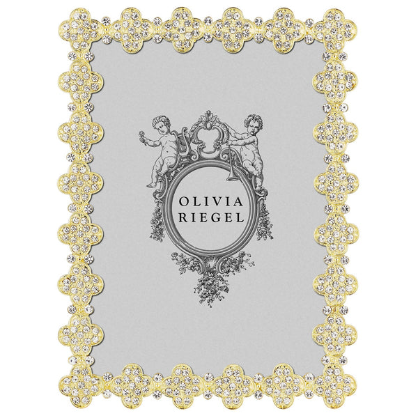 Load image into Gallery viewer, Olivia Riegel Gold Pavé Clover 5" x 7" Frame