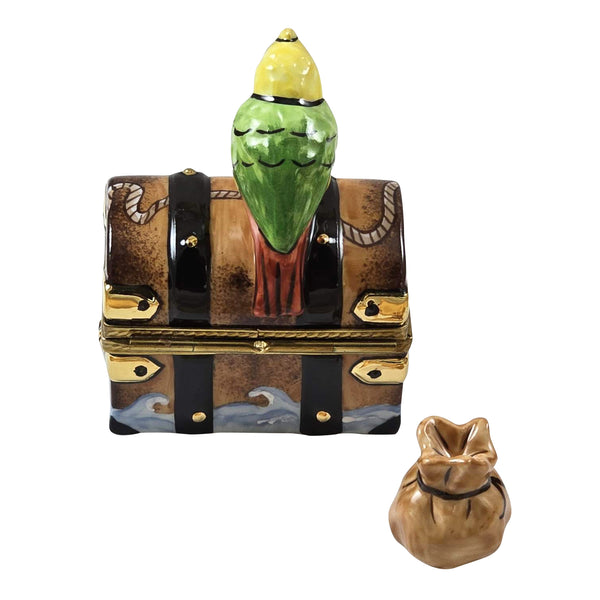 Load image into Gallery viewer, Rochard "Treasure Chest with Parrot" Limoges Box