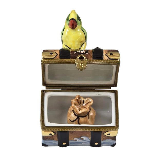 Load image into Gallery viewer, Rochard "Treasure Chest with Parrot" Limoges Box