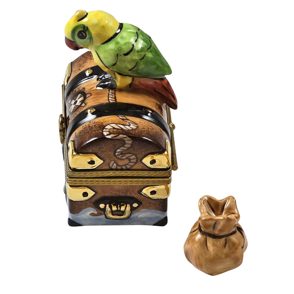 Load image into Gallery viewer, Rochard "Treasure Chest with Parrot" Limoges Box