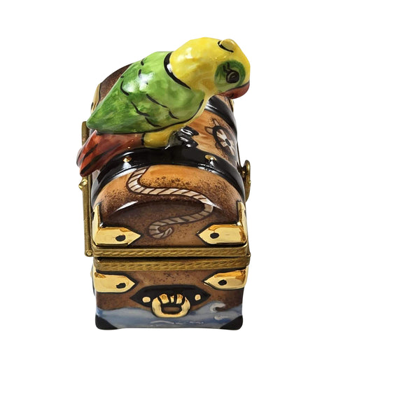 Load image into Gallery viewer, Rochard "Treasure Chest with Parrot" Limoges Box
