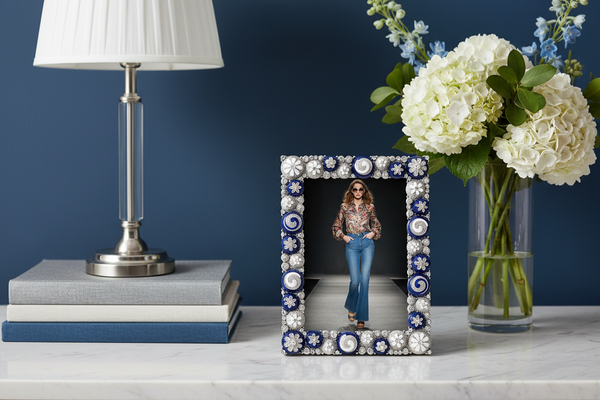 Load image into Gallery viewer, Olivia Riegel Blue & White Charisma 5" x 7" Frame