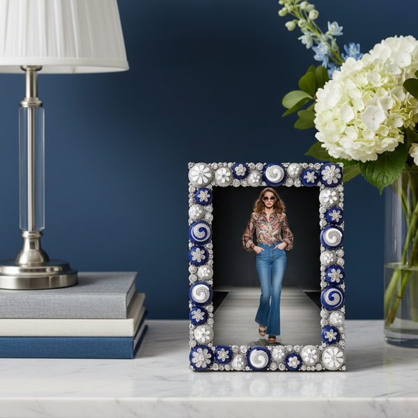 Load image into Gallery viewer, Olivia Riegel Blue & White Charisma 5" x 7" Frame