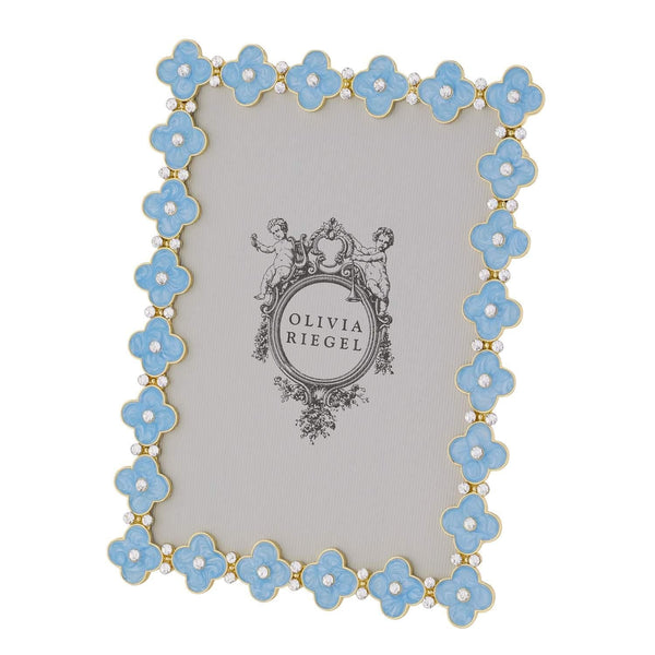 Load image into Gallery viewer, Olivia Riegel Light Blue Enamel Clover 5" x 7" Frame, Gold