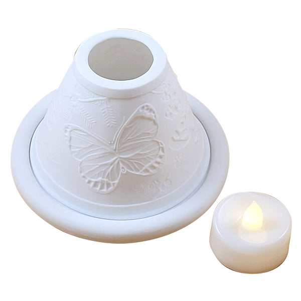 Load image into Gallery viewer, Rochard "Butterfly Votive Light - Conical" Limoges Box