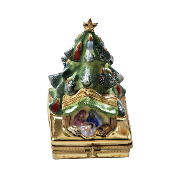 Load image into Gallery viewer, Rochard "Tree with Manger" Limoges Box