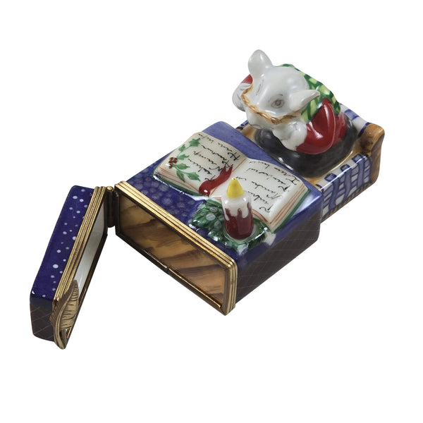 Load image into Gallery viewer, Rochard "Christmas Mouse in Matchbox" Limoges Box
