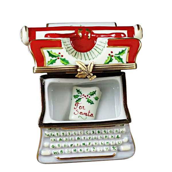 Load image into Gallery viewer, Rochard "Christmas Typewriter with Letter" Limoges Box
