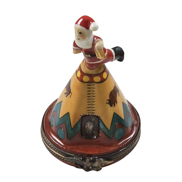 Load image into Gallery viewer, Rochard "Tepee Santa" Limoges Box