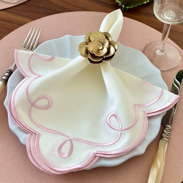Load image into Gallery viewer, Bodrum Linens Ribbon Twirl - Linen Napkins - Set of 4