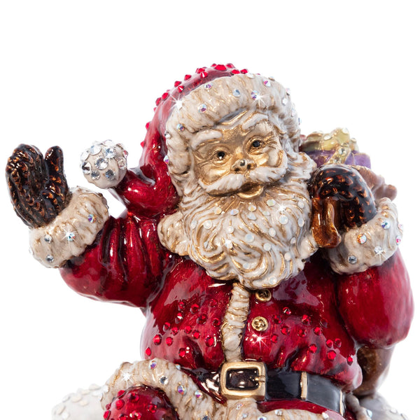 Load image into Gallery viewer, Jay Strongwater Rooftop Santa Music Figure - Jingle Bells