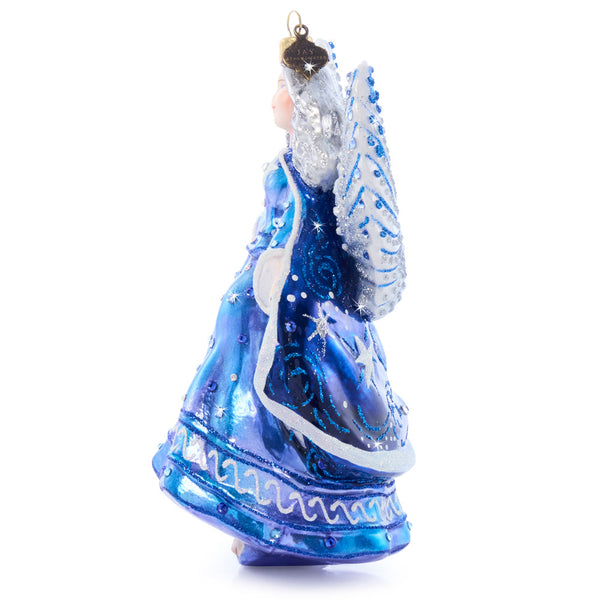 Load image into Gallery viewer, Jay Strongwater Night Angel Glass Ornament